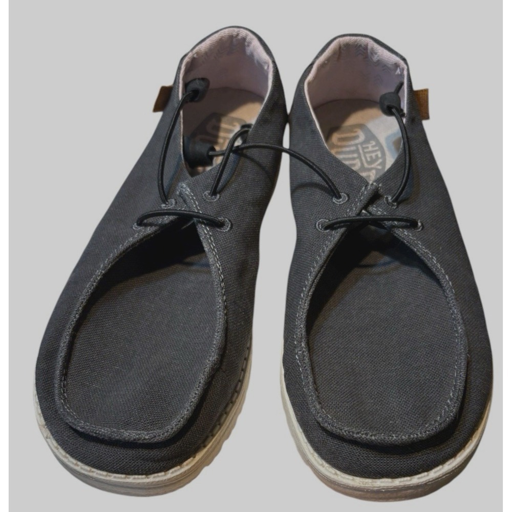 Hey Dude Wendy Loafer Women 9 Chambray Off Black Canvas Slip On Comfort